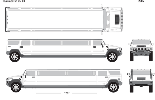 2005 Hummer Hummer Limos H2 Limo V03 Vehicle Wrap Template