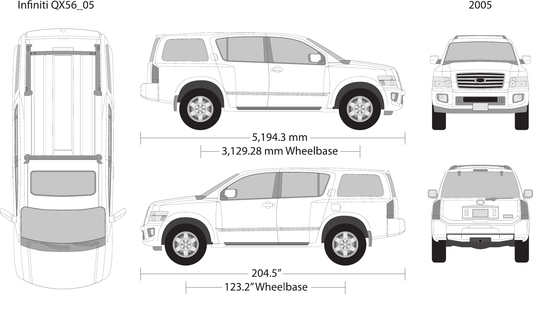 2005 Infiniti QX56 vector wrap template, Design-Ready PDF - GravBase