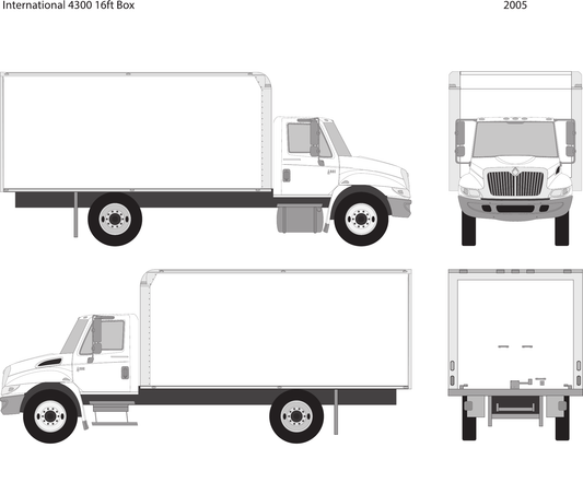 2005 International 4300 vector wrap template, Design-Ready PDF - GravBase