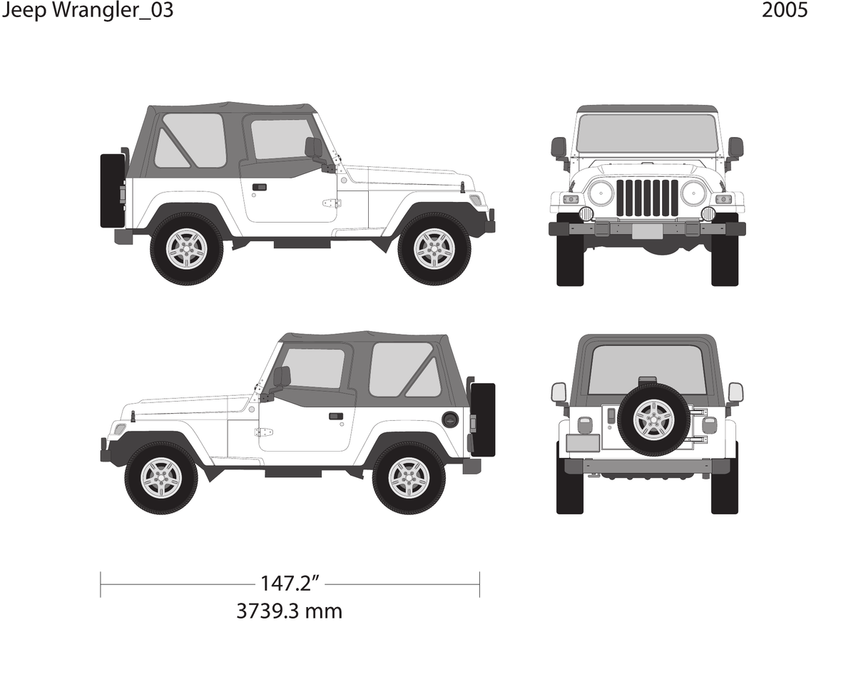 2005 Jeep Wrangler Vector Wrap Template - GravBase