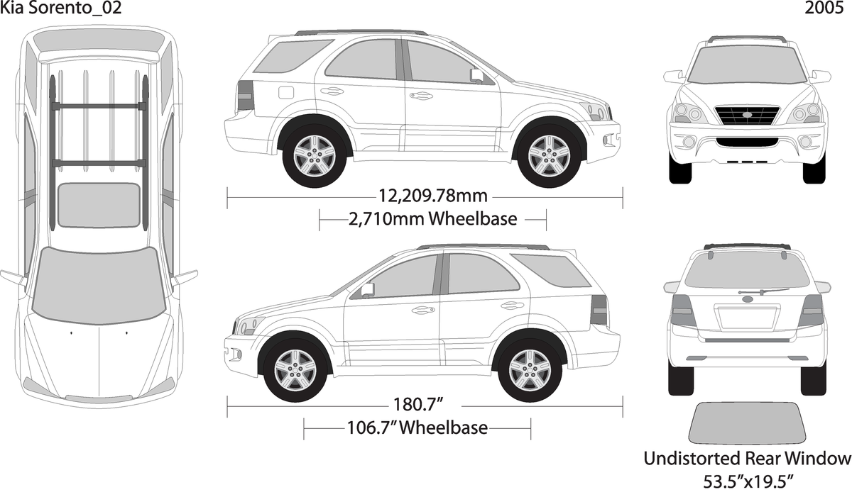 2005 Kia Sorento V05 Vehicle Wrap Template