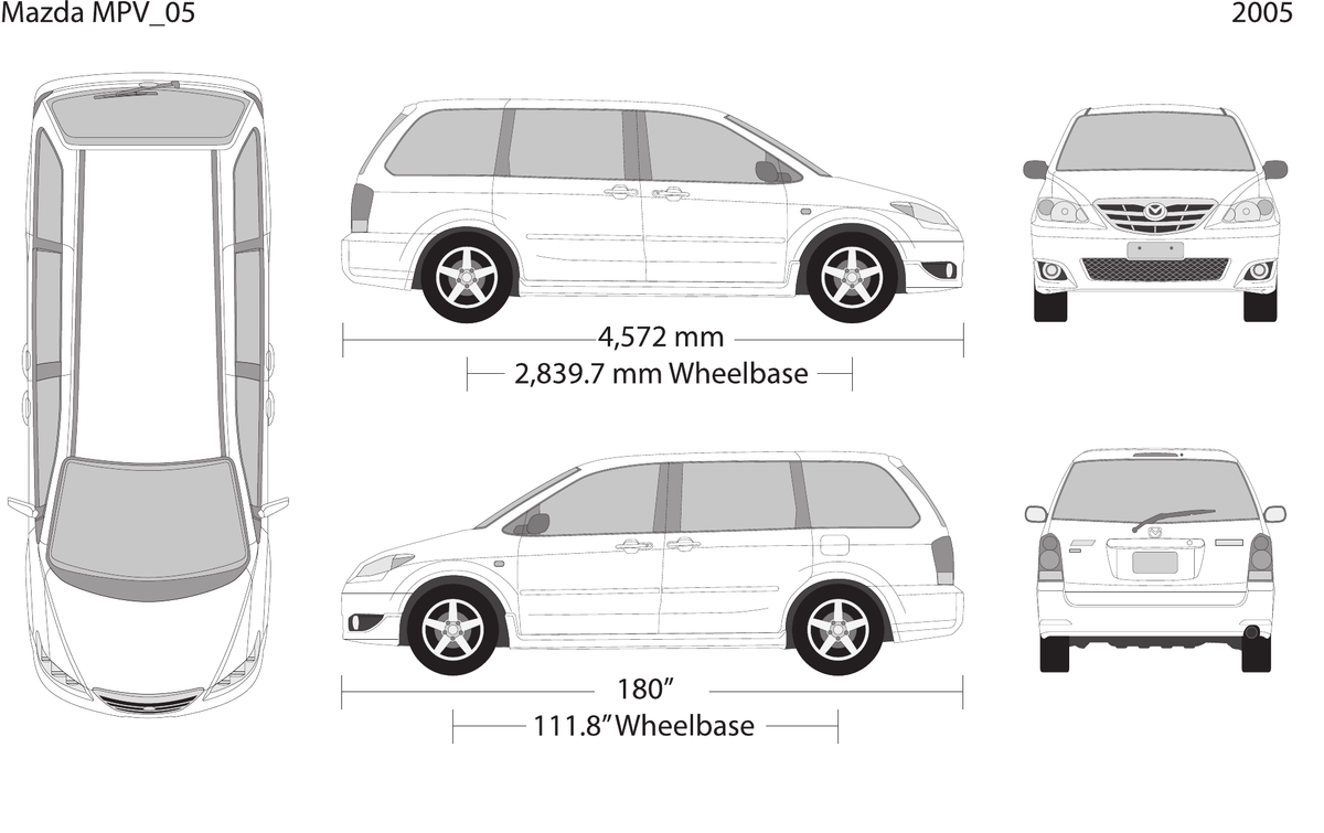 2005 Mazda MPV vector wrap template, Design-Ready PDF - GravBase