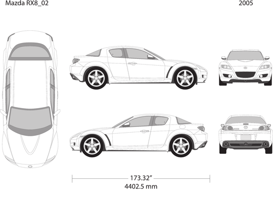 2005 Mazda RX8 Vector Wrap Template - GravBase