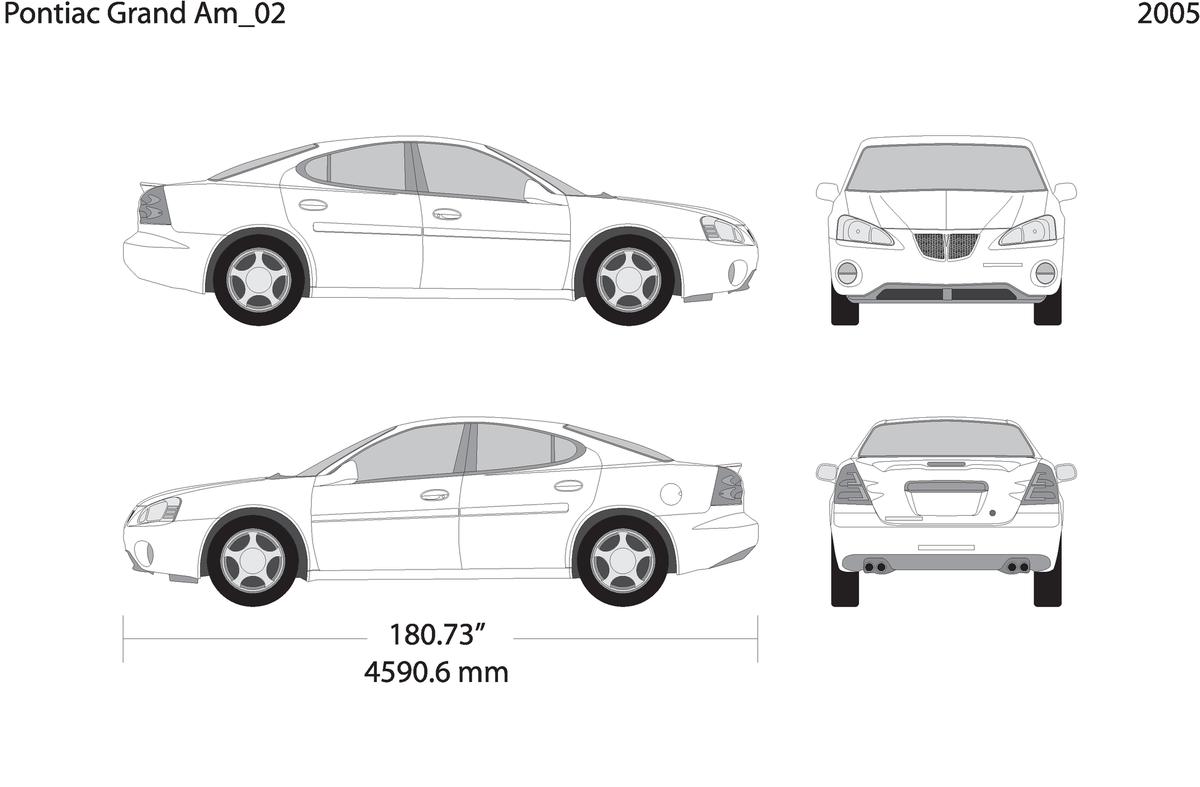 2005 Pontiac Grand Am V02 Vehicle Wrap Template