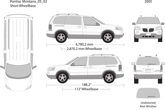 2005 Pontiac Montana vector wrap template, Design-Ready PDF - GravBase