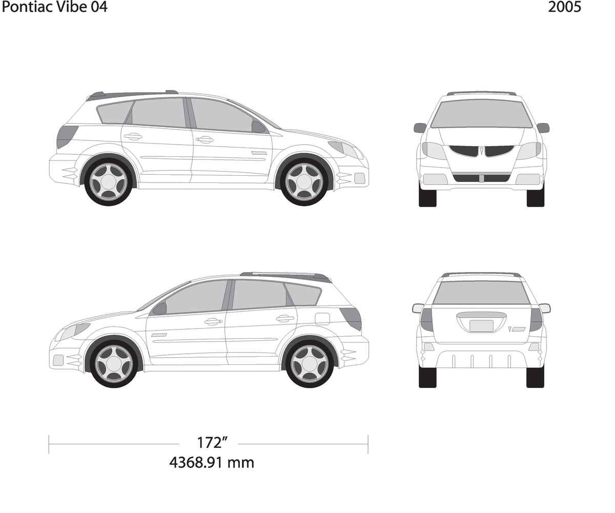 2005 Pontiac Vibe V04 Vehicle Wrap Template