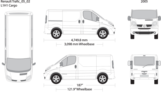2005 Renault Trafic V02 Vehicle Wrap Template