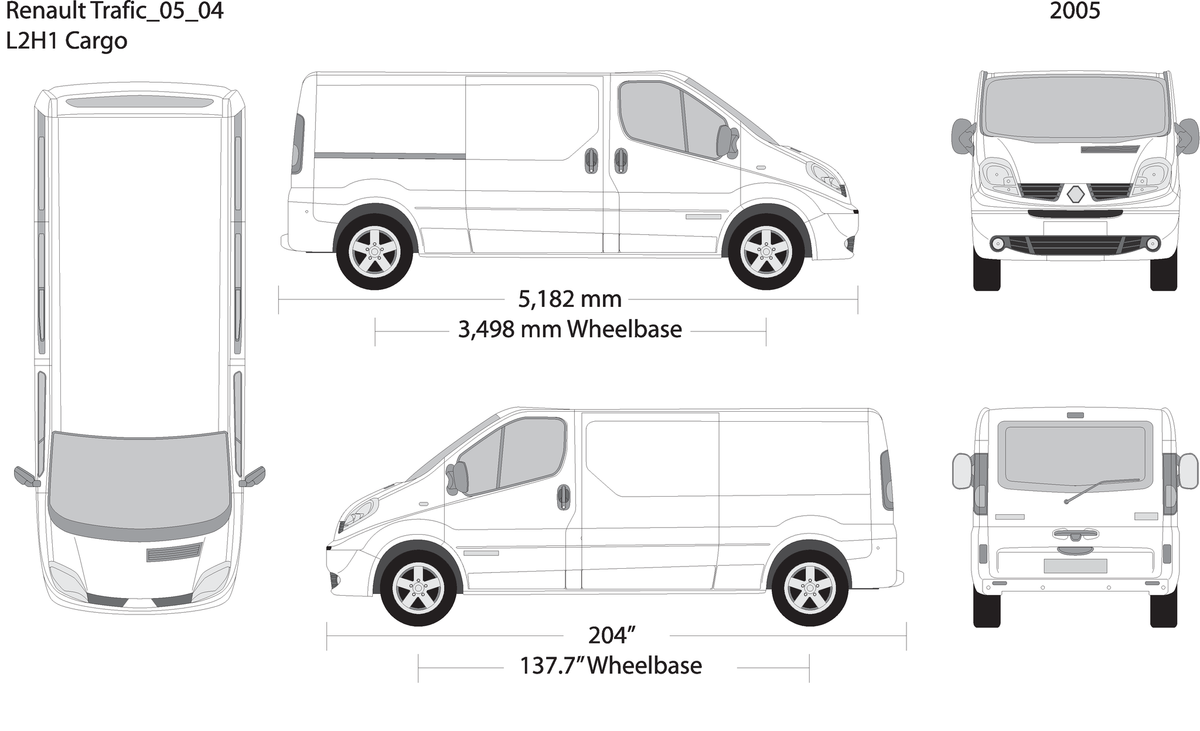 2005 Renault Trafic V04 Vehicle Wrap Template