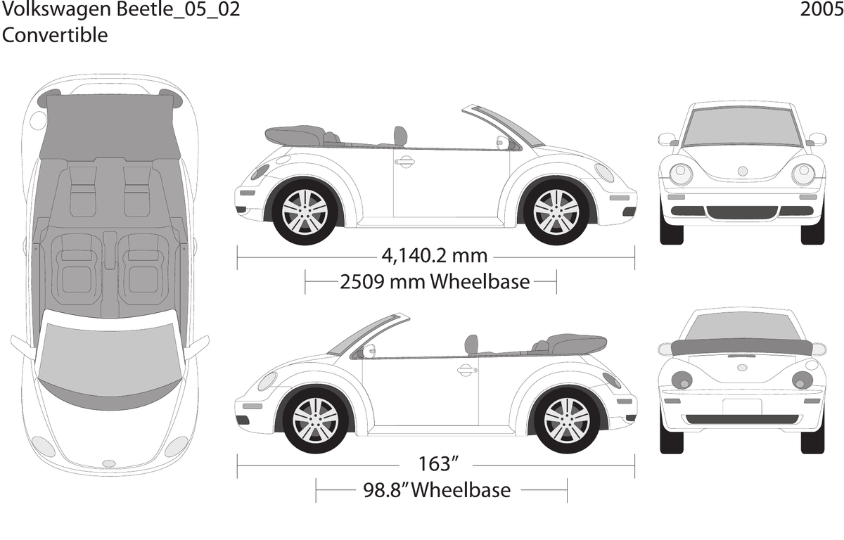 2005 Volkswagen Beetle vector wrap template V02, Design-Ready PDF - GravBase
