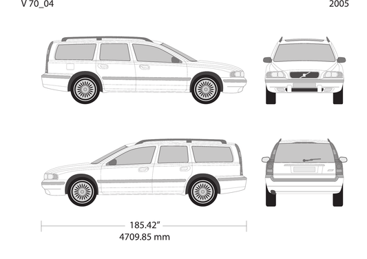 2005 Volvo Volvo 70 Vector Wrap Template - GravBase