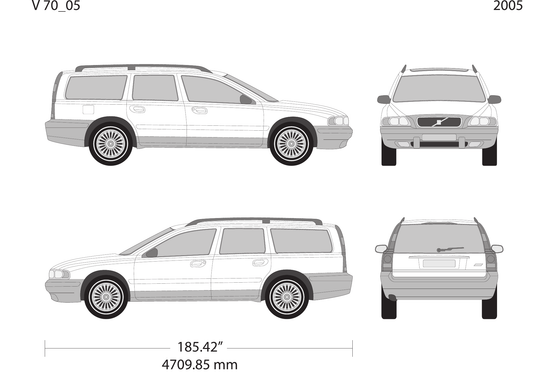 2005 Volvo Volvo 70 Vector Wrap Template - GravBase