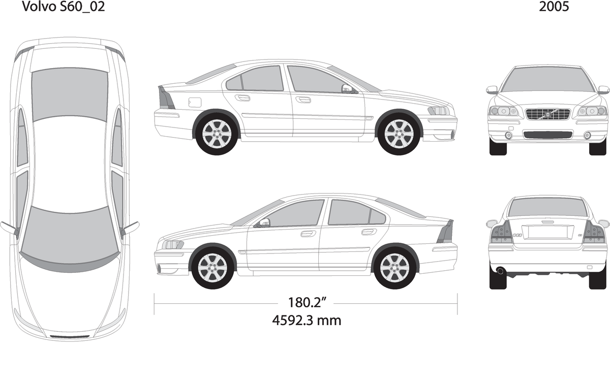 2005 Volvo Volvo S60 V02 Vehicle Wrap Template