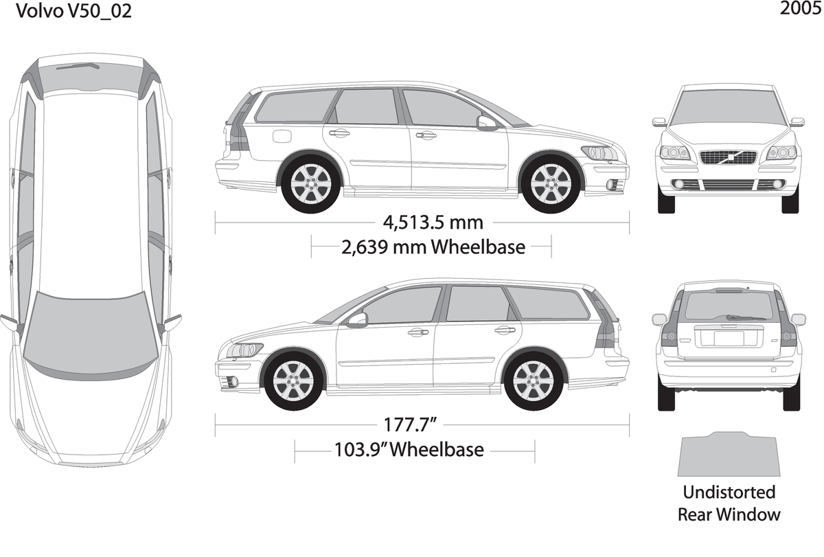 2005 Volvo Volvo V50 V02 Vehicle Wrap Template
