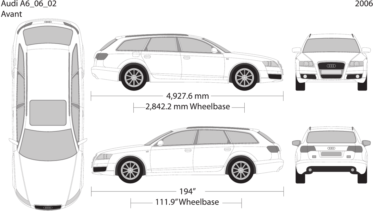 2006 Audi A6 vector wrap template, Design-Ready PDF - GravBase