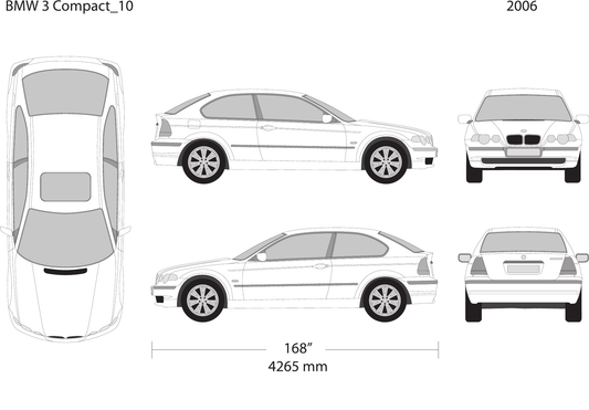 2006 BMW 3 vector wrap template V10, Design-Ready PDF - GravBase