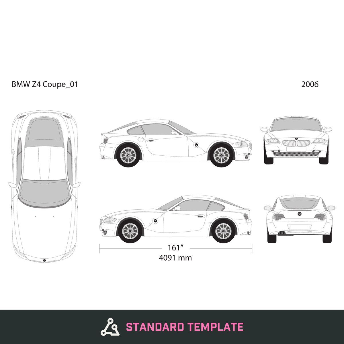 2006 BMW Z4 Vector Wrap Template - GravBase