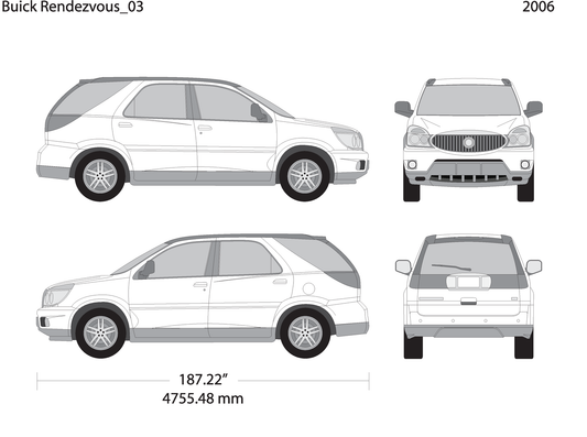 2006 Buick Rendezvous V03 Vehicle Wrap Template