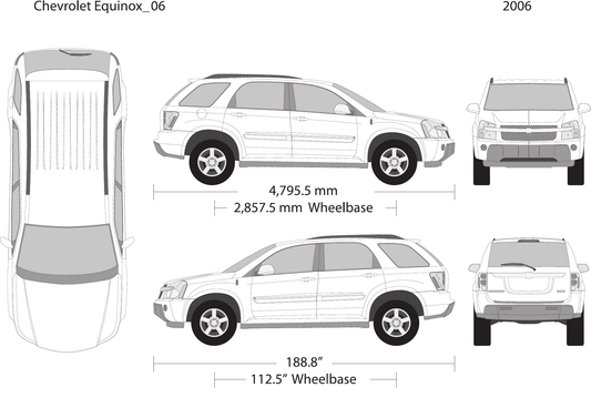 2006 Chevy Equinox Vector Wrap Template - GravBase