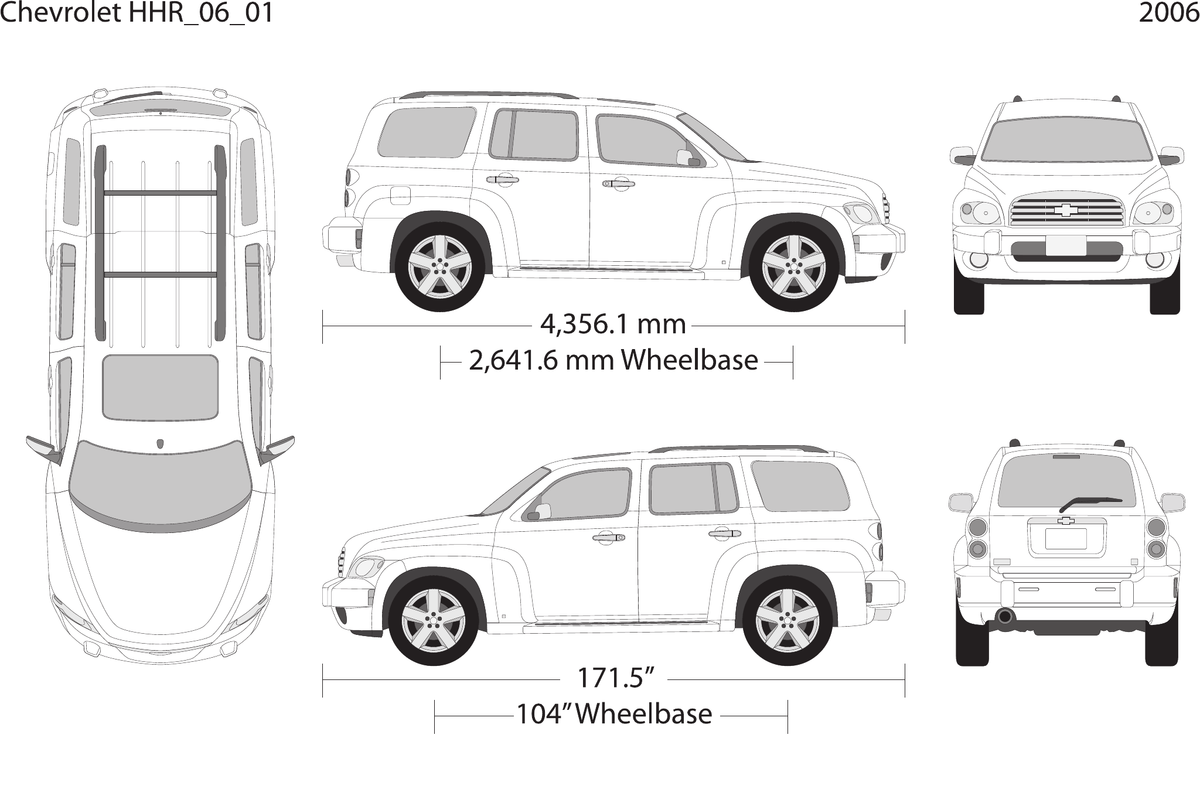 2006 Chevy HHR Vector Wrap Template - GravBase