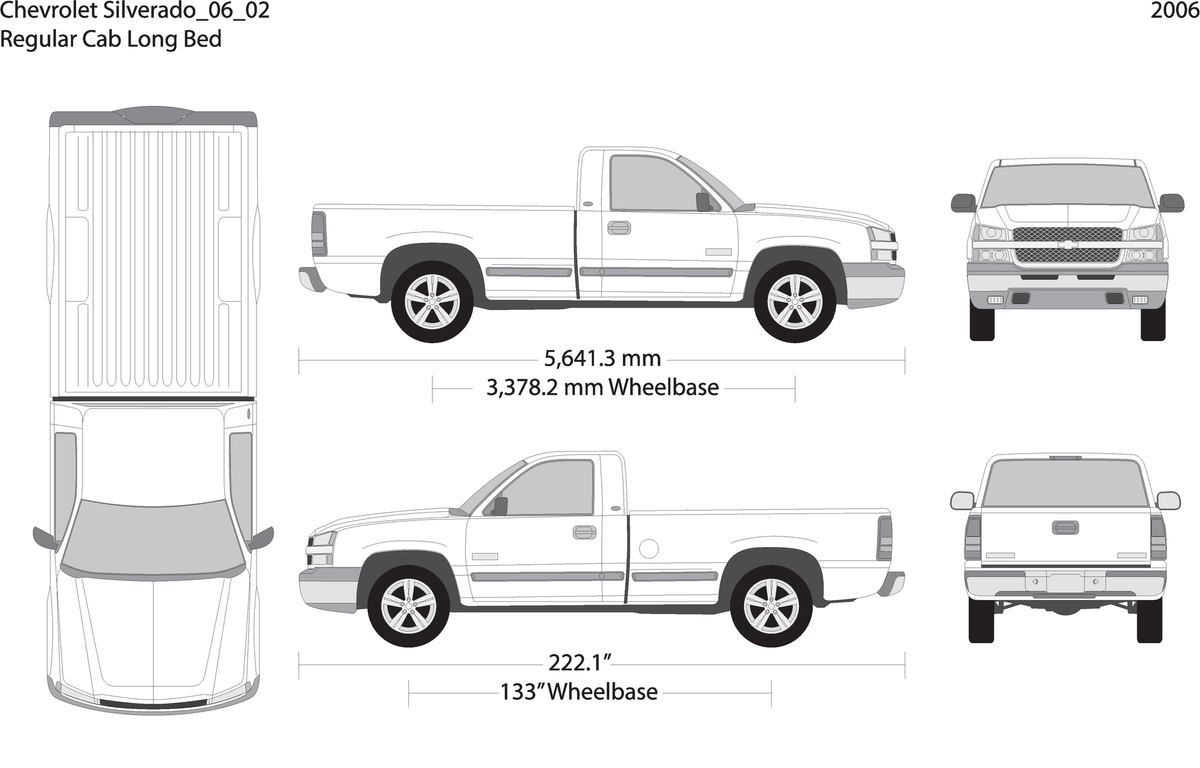 2006 Chevy Silverado 1500 V02 Vehicle Wrap Template