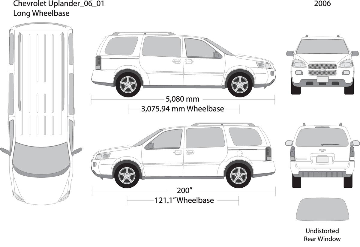 2006 Chevy Uplander V01 Vehicle Wrap Template