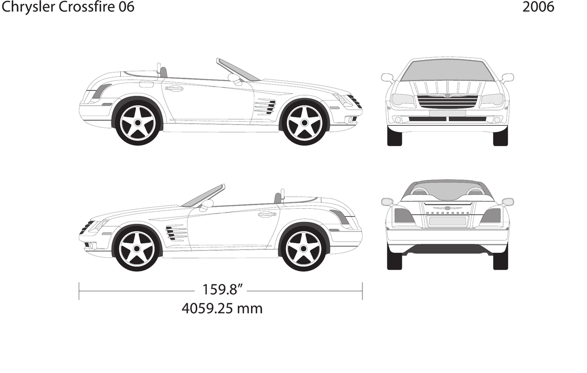 2006 Chrysler Crossfire vector wrap template V06, Design-Ready PDF - GravBase