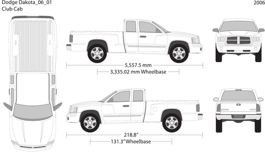 2006 Dodge Dakota vector wrap template V01, Design-Ready PDF - GravBase