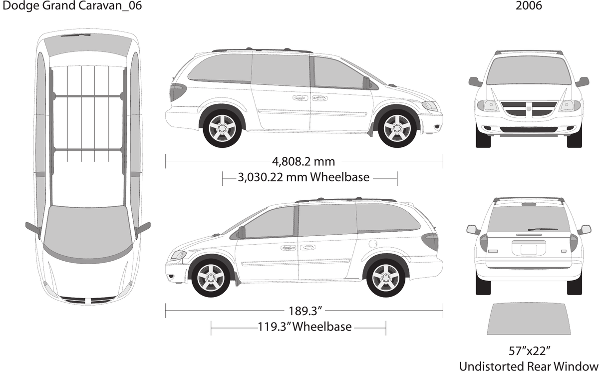 2006 Dodge Grand Caravan Vector Wrap Template - GravBase