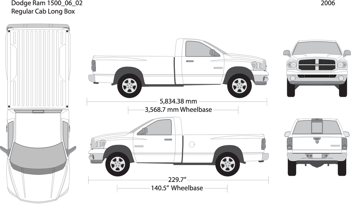 2006 Dodge Ram 1500 V02 Vehicle Wrap Template