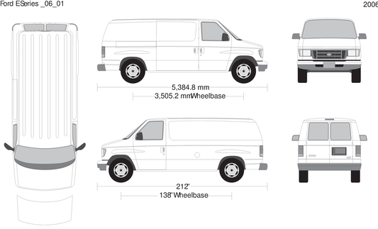 2006 Ford E Series V01 Vehicle Wrap Template
