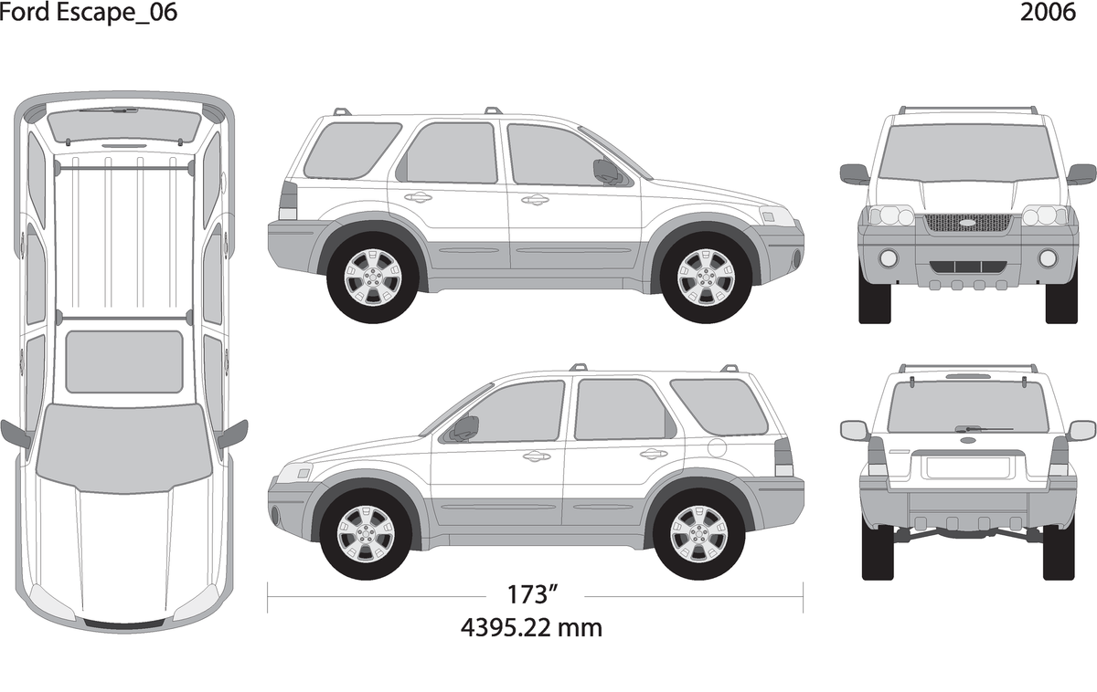 2006 Ford Escape V06 Vehicle Wrap Template