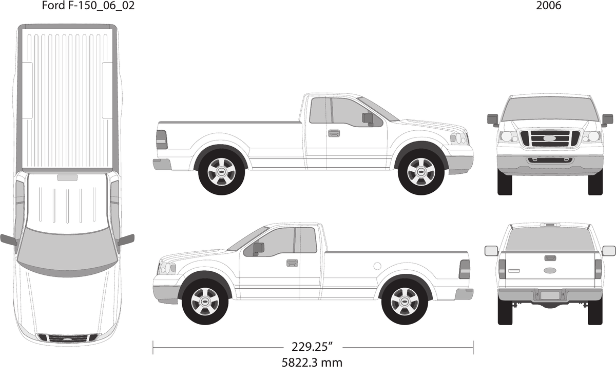 2006 Ford F-150 vector wrap template V02, Design-Ready PDF - GravBase