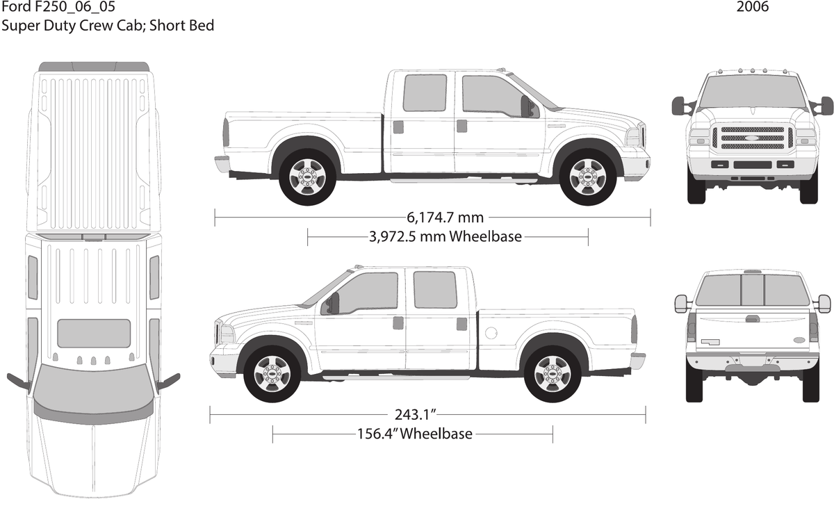 2006 Ford F-250 vector wrap template V04, Design-Ready PDF - GravBase