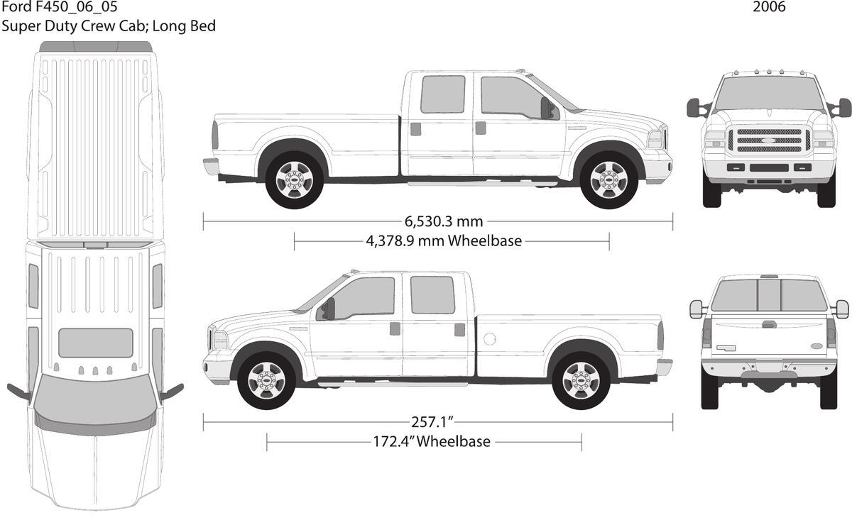 2006 Ford F-450 vector wrap template V05, Design-Ready PDF - GravBase