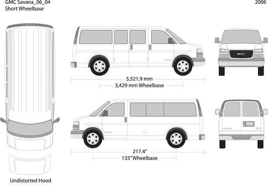 2006 Gmc Savana V04 Vehicle Wrap Template