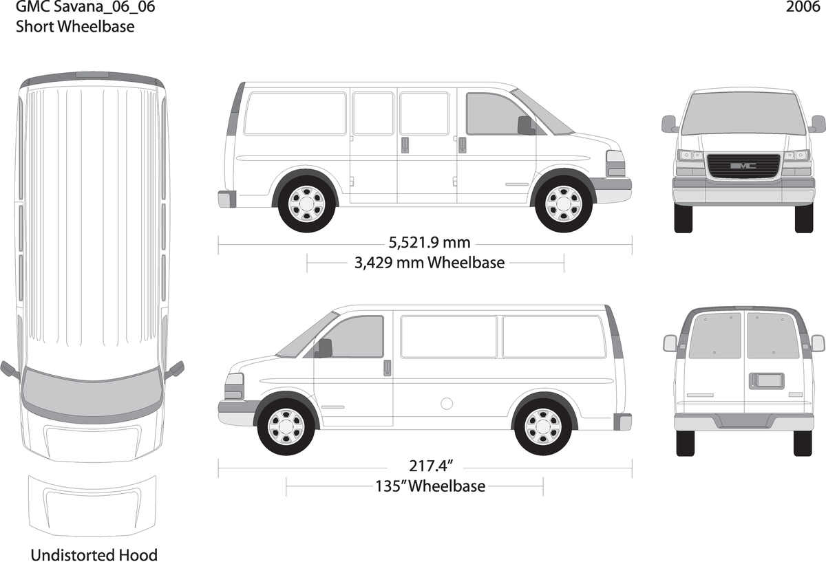 2006 Gmc Savana V06 Vehicle Wrap Template