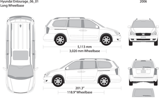 2006 Hyundai Entourage V01 Vehicle Wrap Template