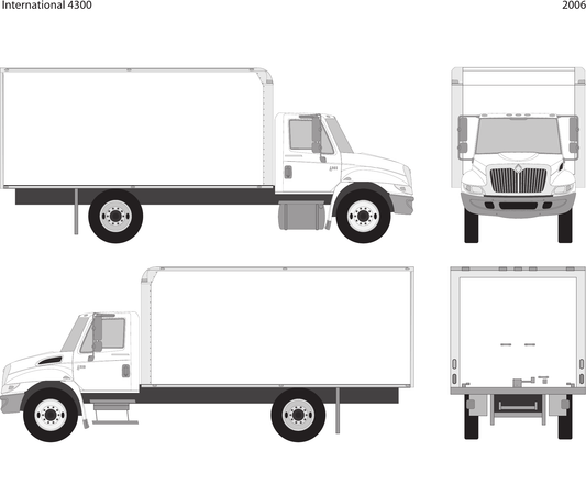 2006 International 4300 vector wrap template V06, Design-Ready PDF - GravBase