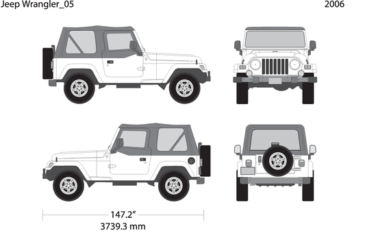 2006 Jeep Wrangler V01 Vehicle Wrap Template