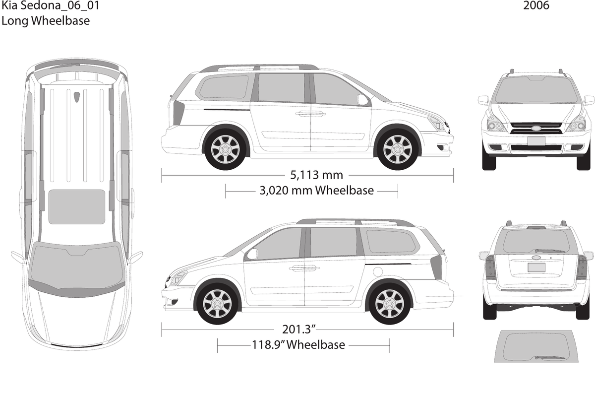 2006 Kia Sedona vector wrap template, Design-Ready PDF - GravBase