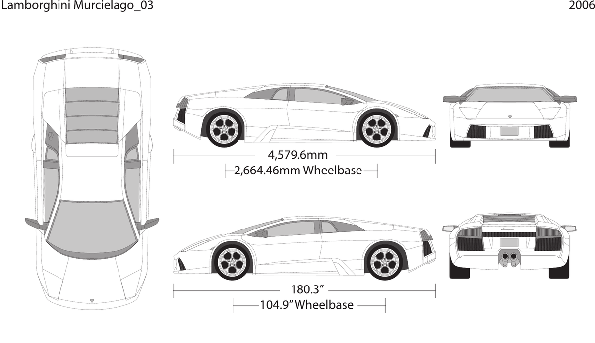 2006 Lamborghini Murcielago vector wrap template, Design-Ready PDF - GravBase