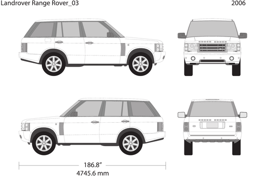 2006 Land Rover Range Rover vector wrap template, Design-Ready PDF - GravBase