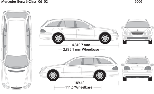 2006 Mercedes E Class V02 Vehicle Wrap Template
