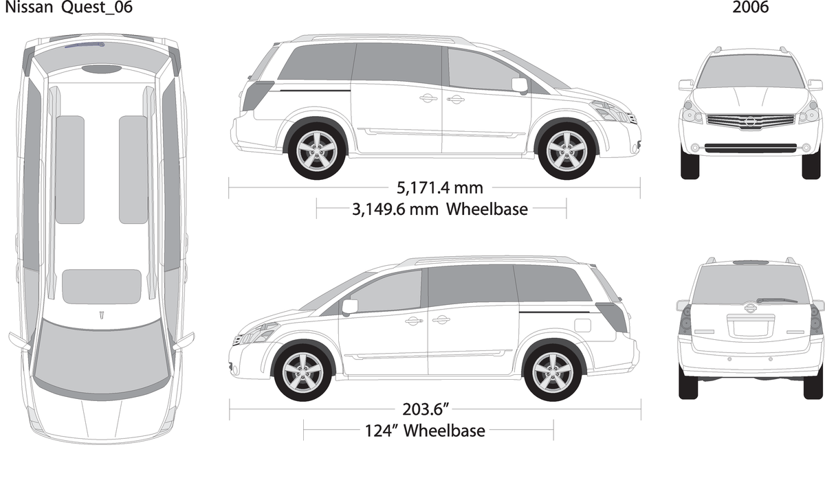 2006 Nissan Quest V06 Vehicle Wrap Template