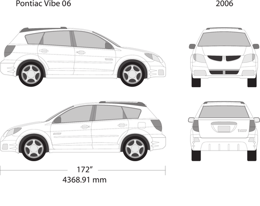 2006 Pontiac Vibe vector wrap template V06, Design-Ready PDF - GravBase