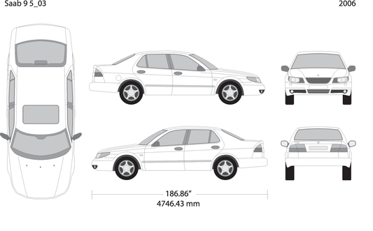 2006 Saab 9 5 V03 Vehicle Wrap Template