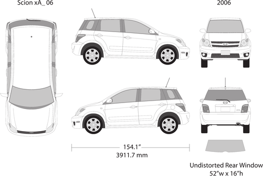 2006 Scion Xa vector wrap template, Design-Ready PDF - GravBase