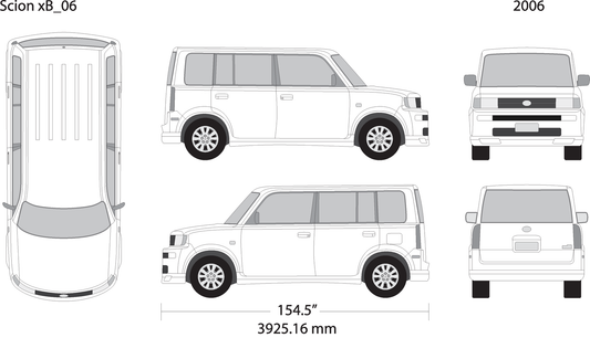 2006 Scion Xb V06 Vehicle Wrap Template