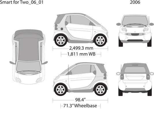 2006 Smart Fortwo vector wrap template, Design-Ready PDF - GravBase