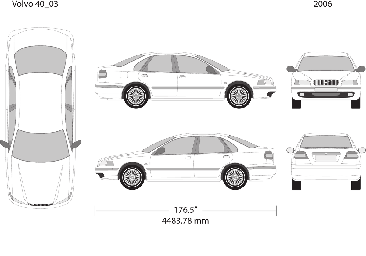 2006 Volvo 40 vector wrap template V03, Design-Ready PDF - GravBase